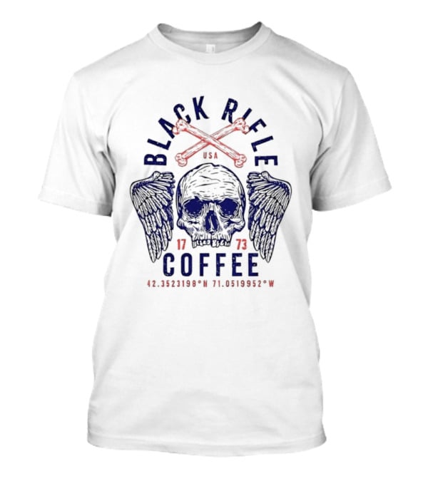 Black Rifle Coffee 1773 Skull Wings USA Coordinates T-Shirt