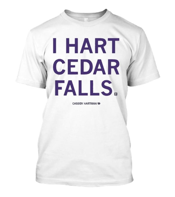 I Hart Cedar Falls Black Text T-Shirt