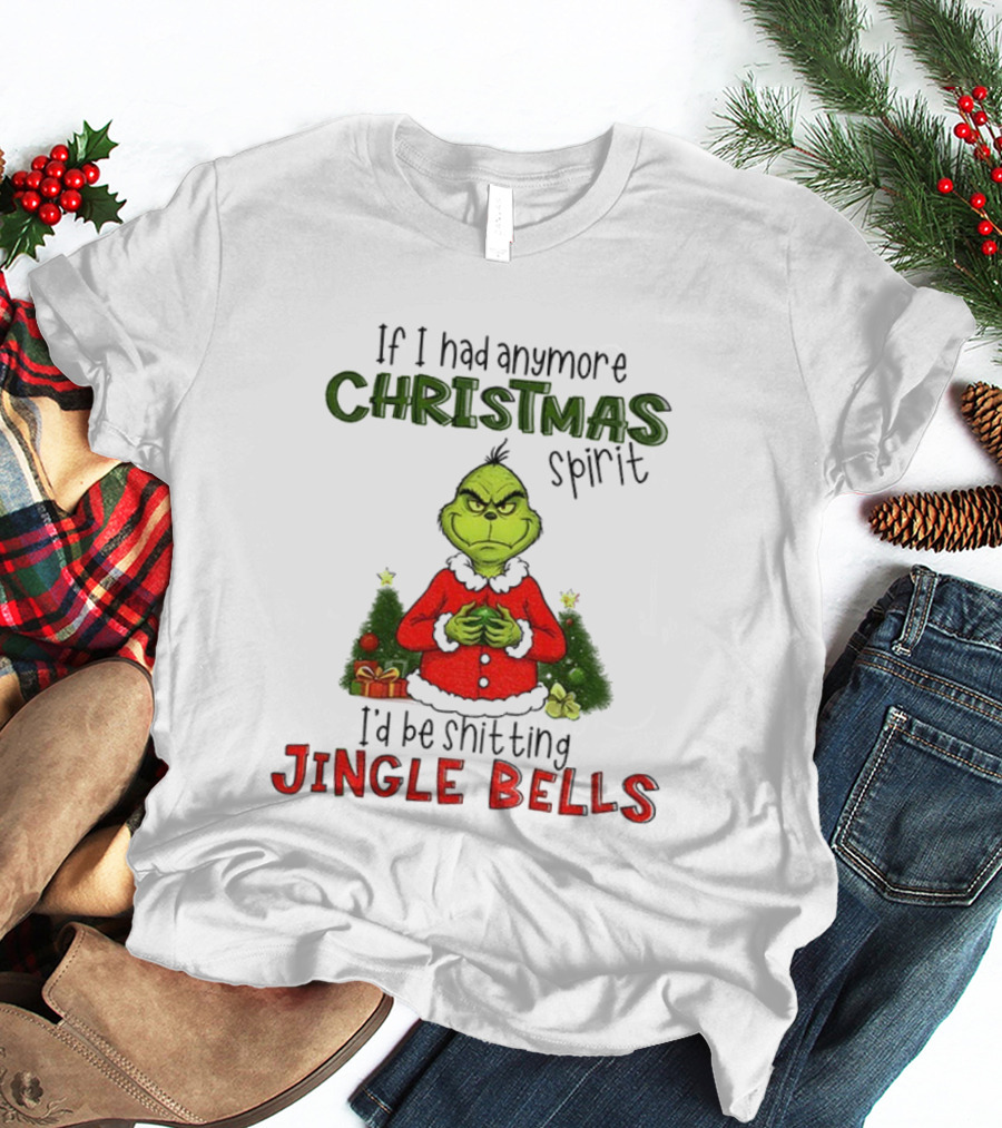 Grinch Christmas Spirit Jingle Bells Holiday Humor T-Shirt