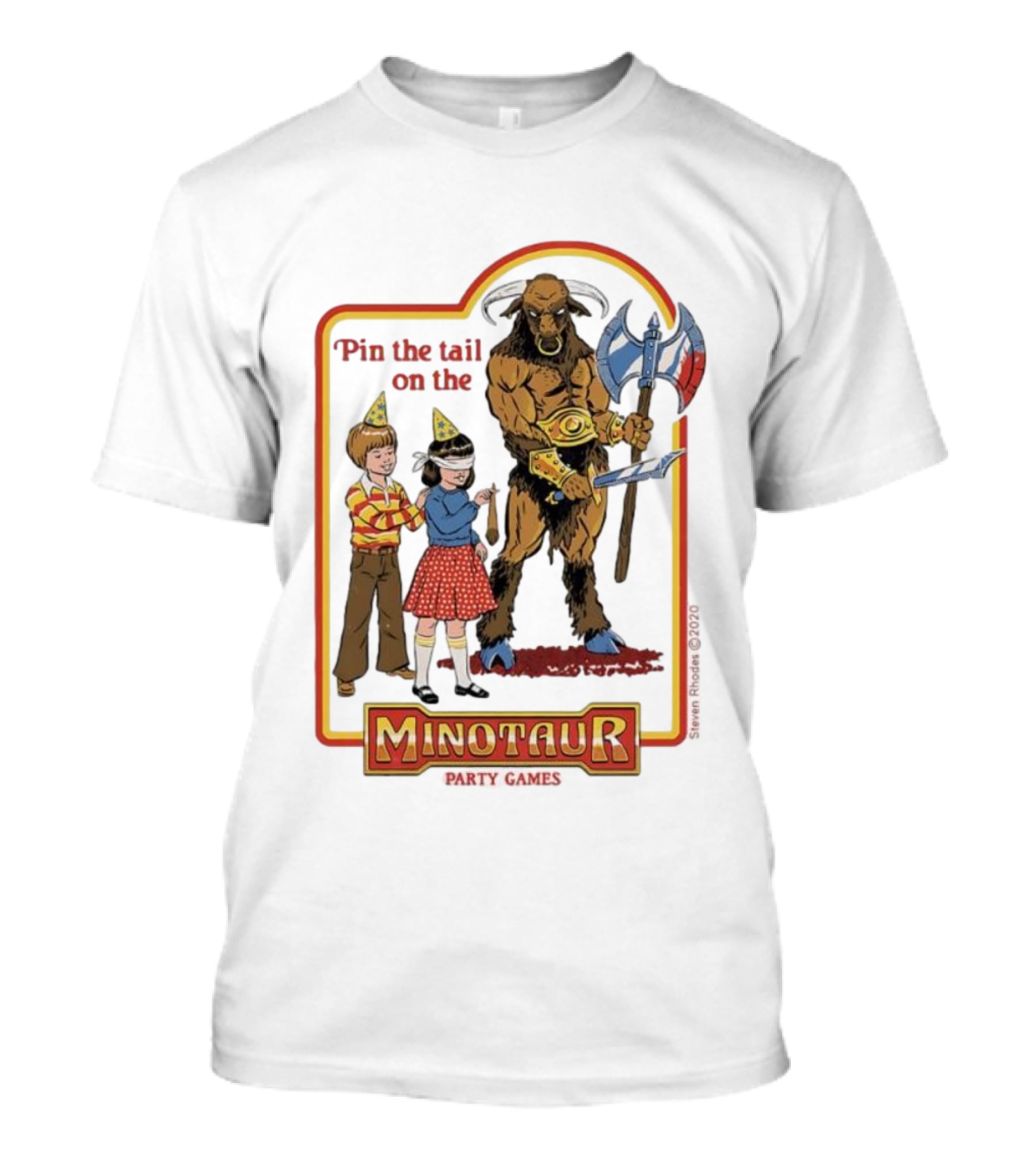 Pin The Tail On The Minotaur Kids Party Game Adventure T-Shirt