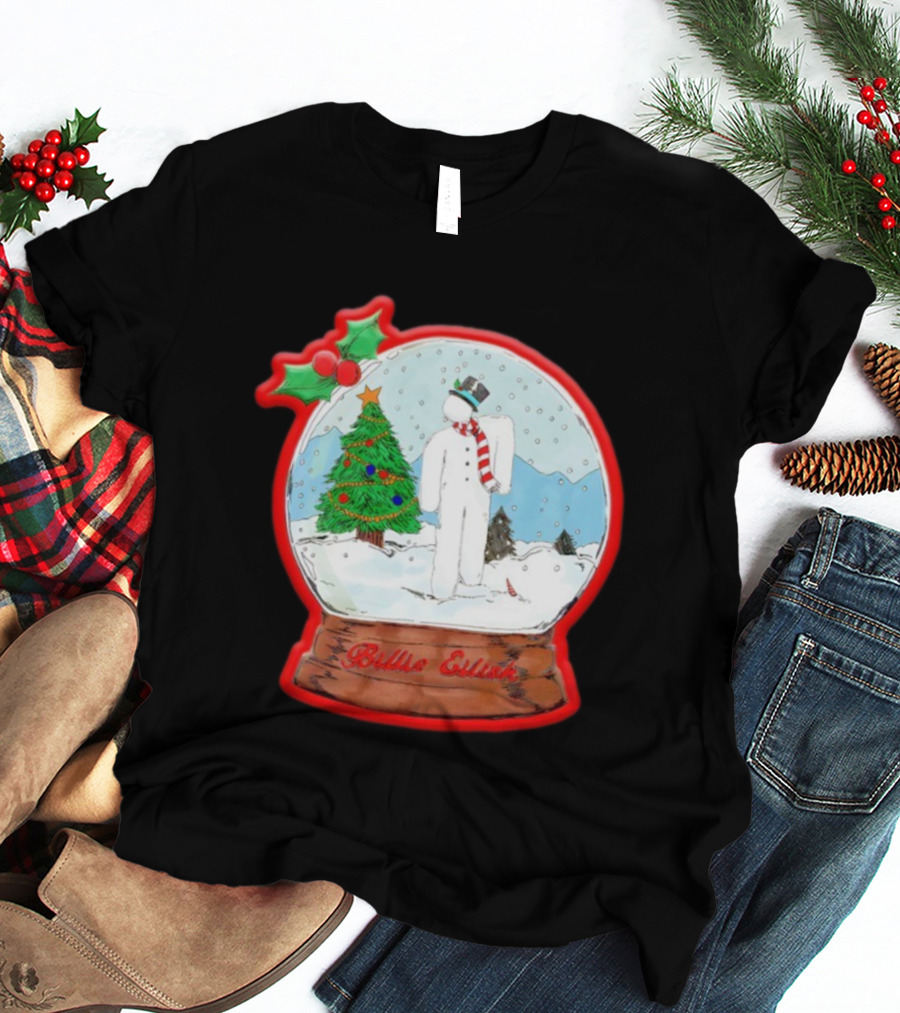 Billie Eilish Blohsh Christmas Snowglobe Ornament T-Shirt