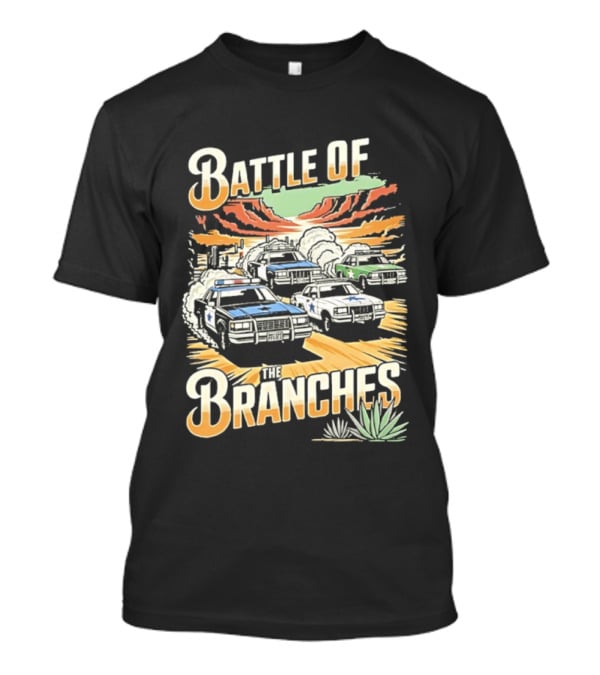 Battle Of The Branches Desert Race Police Car Vintage T-Shirt