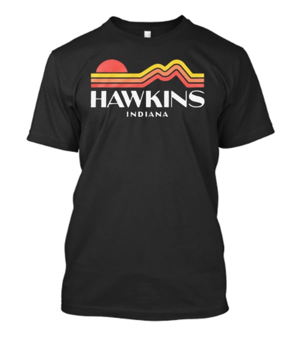 Hawkins Indiana Retro Sunset Christmas TV Show T-Shirt