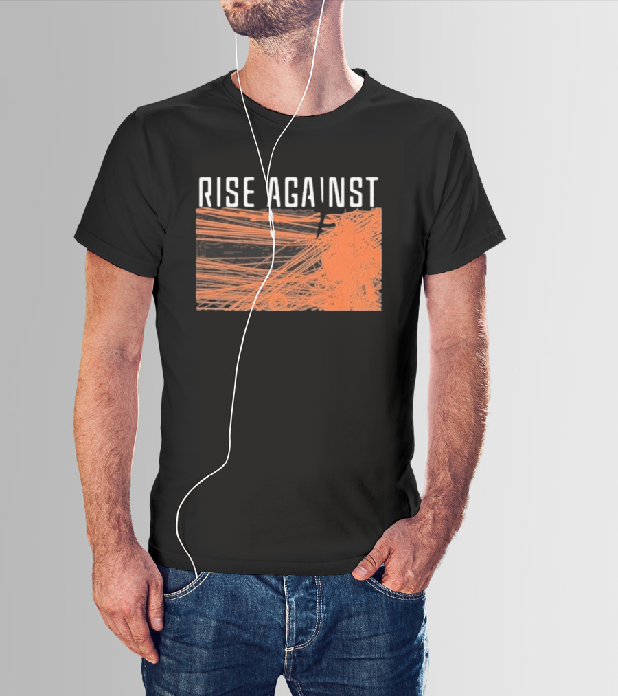 Rise Against Wire Abstract Orange Lines T-Shirt