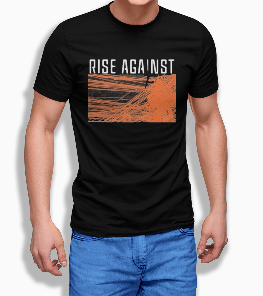 Rise Against Wire Abstract Orange Lines T-Shirt