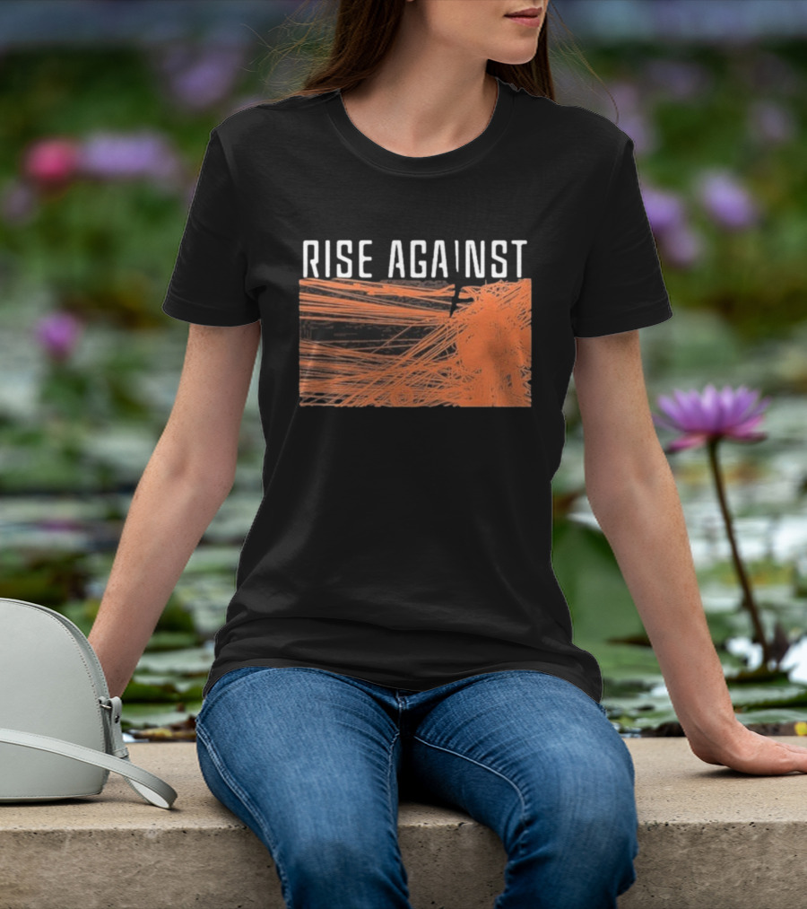 Rise Against Wire Abstract Orange Lines T-Shirt