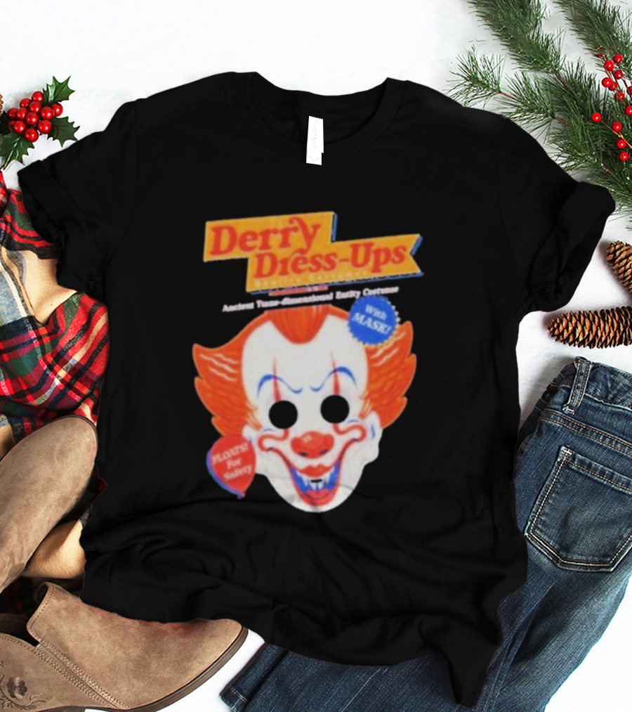 Derry Dress-Ups Clown Mask Costume Pennywise Tribute T-Shirt