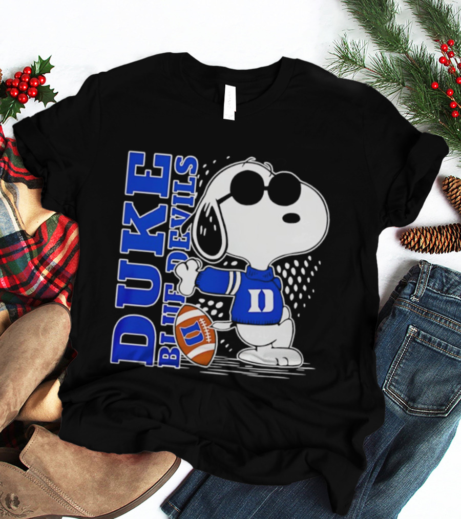 Snoopy Joe Cool Duke Blue Devils Football Fan Merchandise T-Shirt