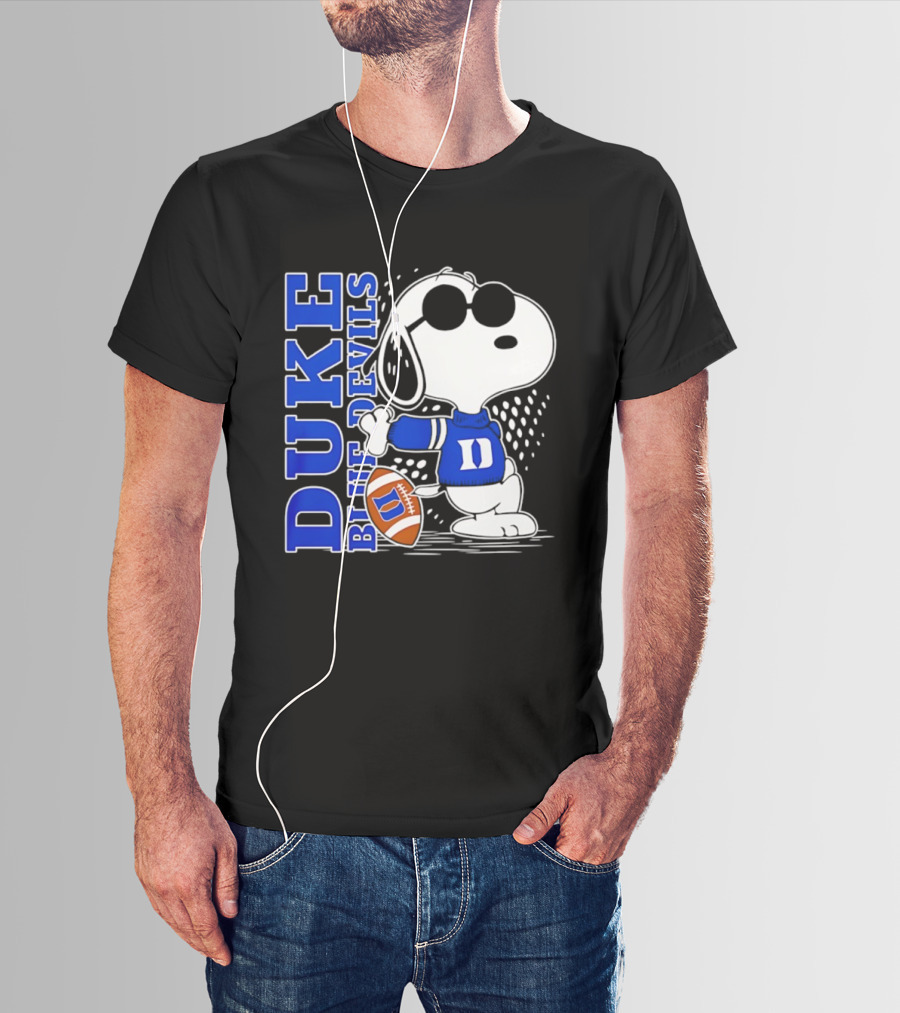 Snoopy Joe Cool Duke Blue Devils Football Fan Merchandise T-Shirt
