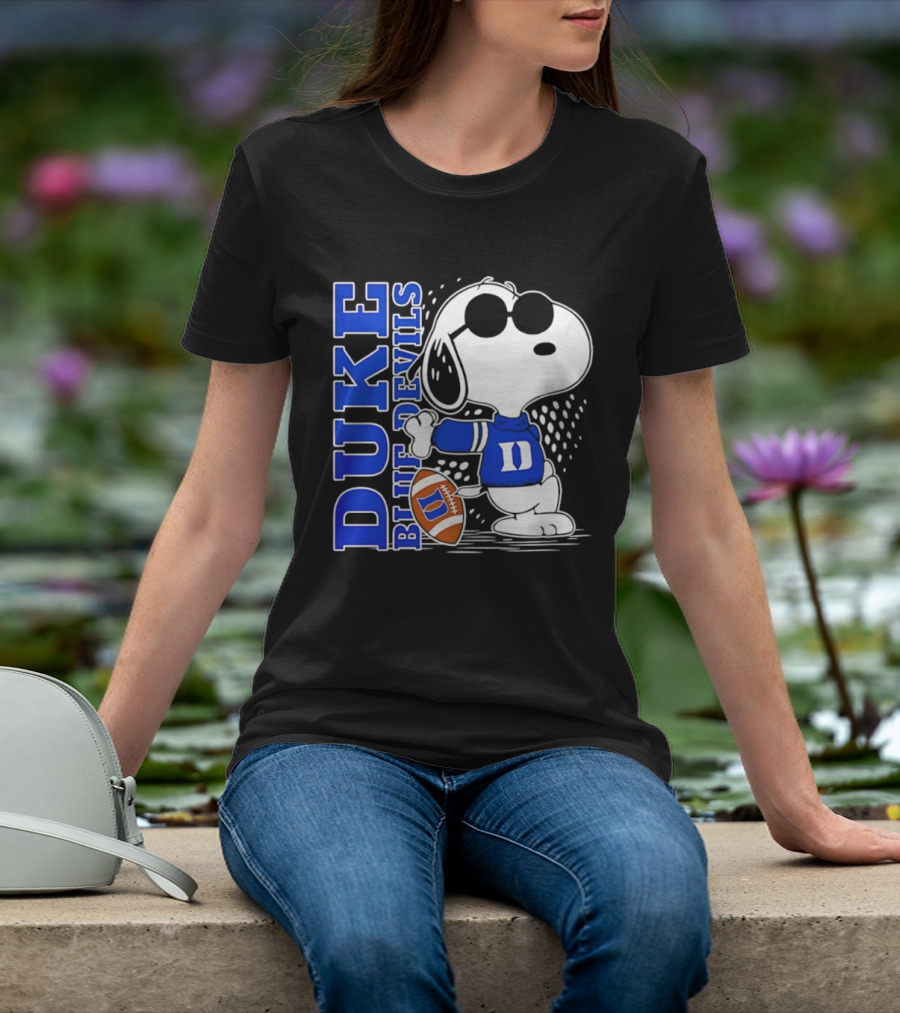 Snoopy Joe Cool Duke Blue Devils Football Fan Merchandise T-Shirt