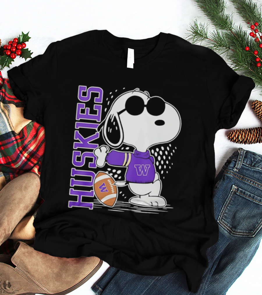 Snoopy Joe Cool Huskies Football Washington Merchandise T-Shirt