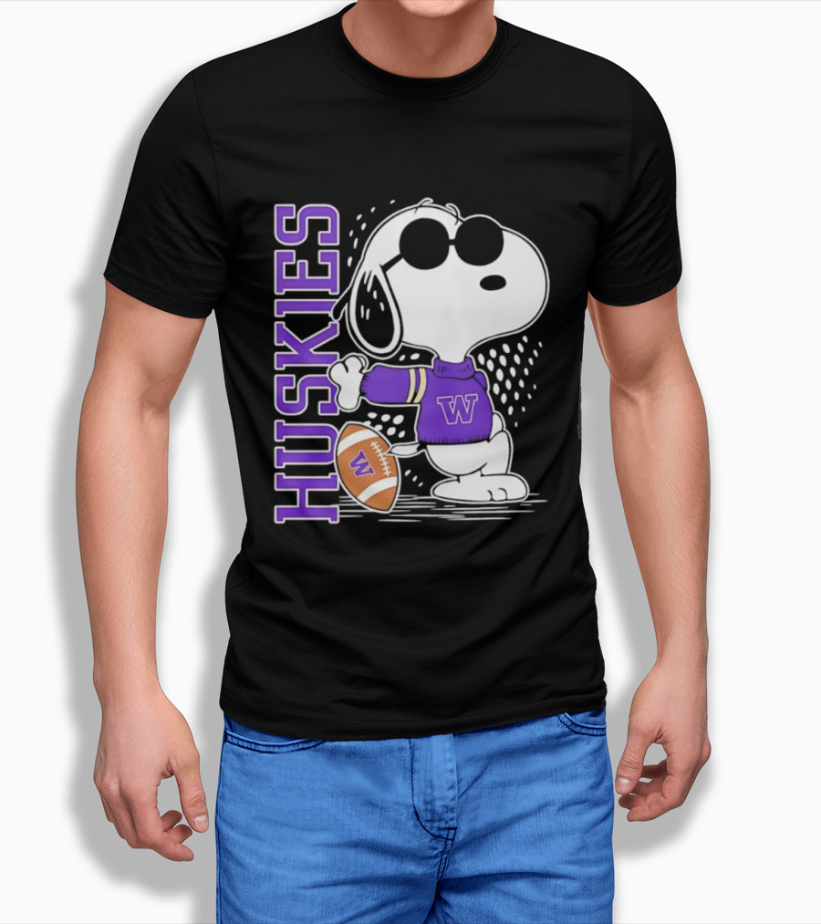 Snoopy Joe Cool Huskies Football Washington Merchandise T-Shirt