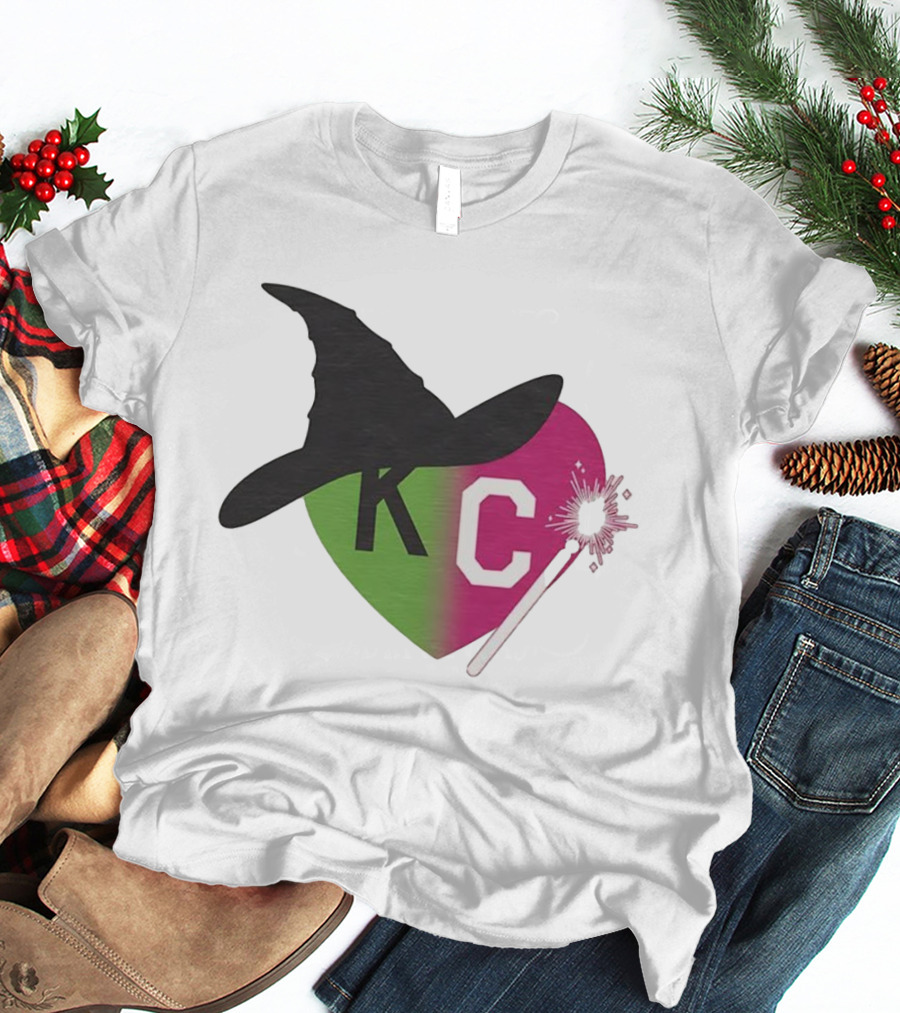 Witch Hat KC Heart Magic Wand Design T-Shirt