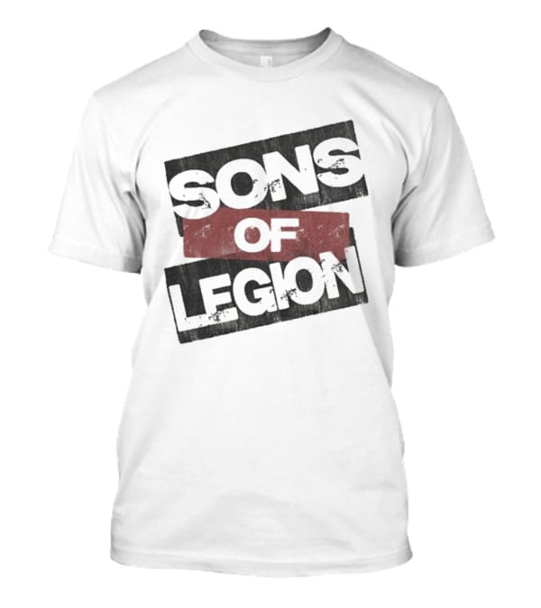 Sons Of Legion Block Distressed Stamped Text Design T-Shirt