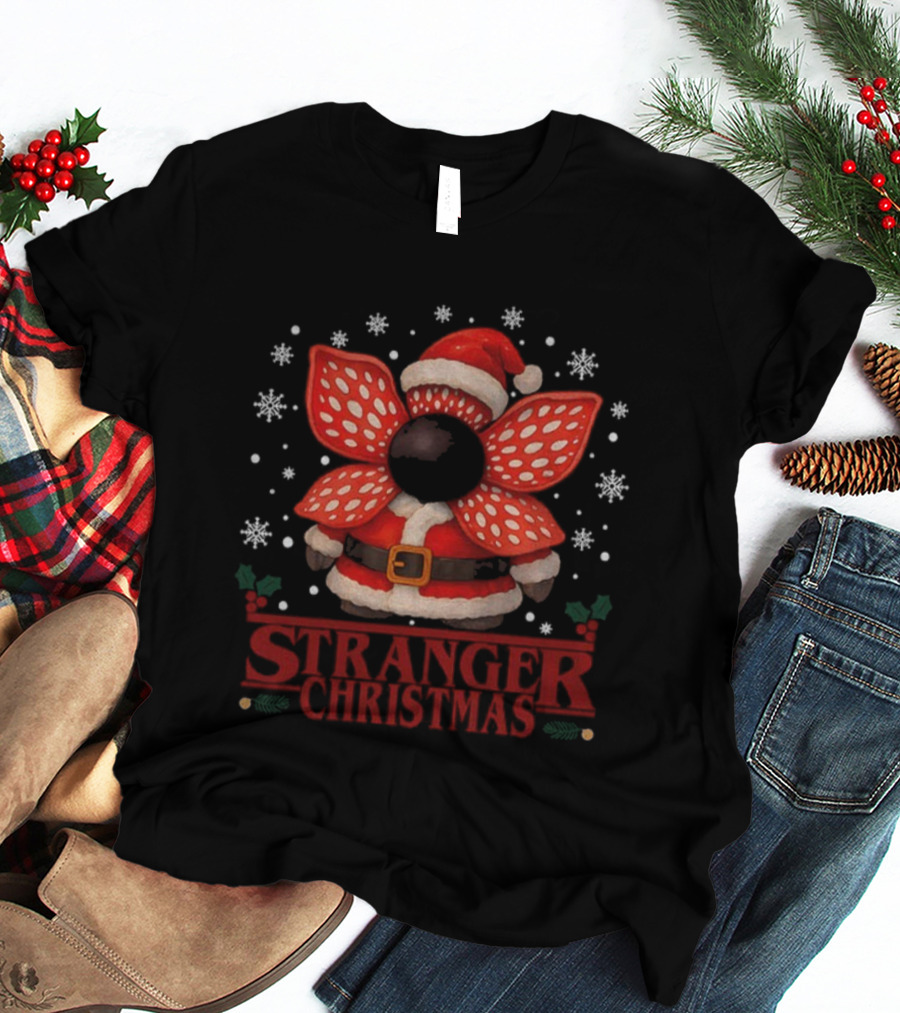 Stranger Things Demogorgon Santa Christmas Winter Monsters T-Shirt