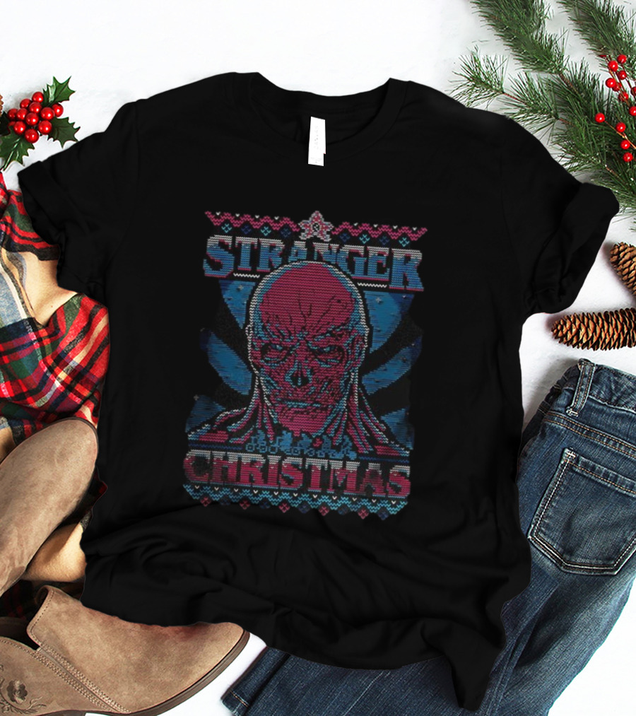Stranger Things Vecna Christmas Holiday Sweater Style T-Shirt