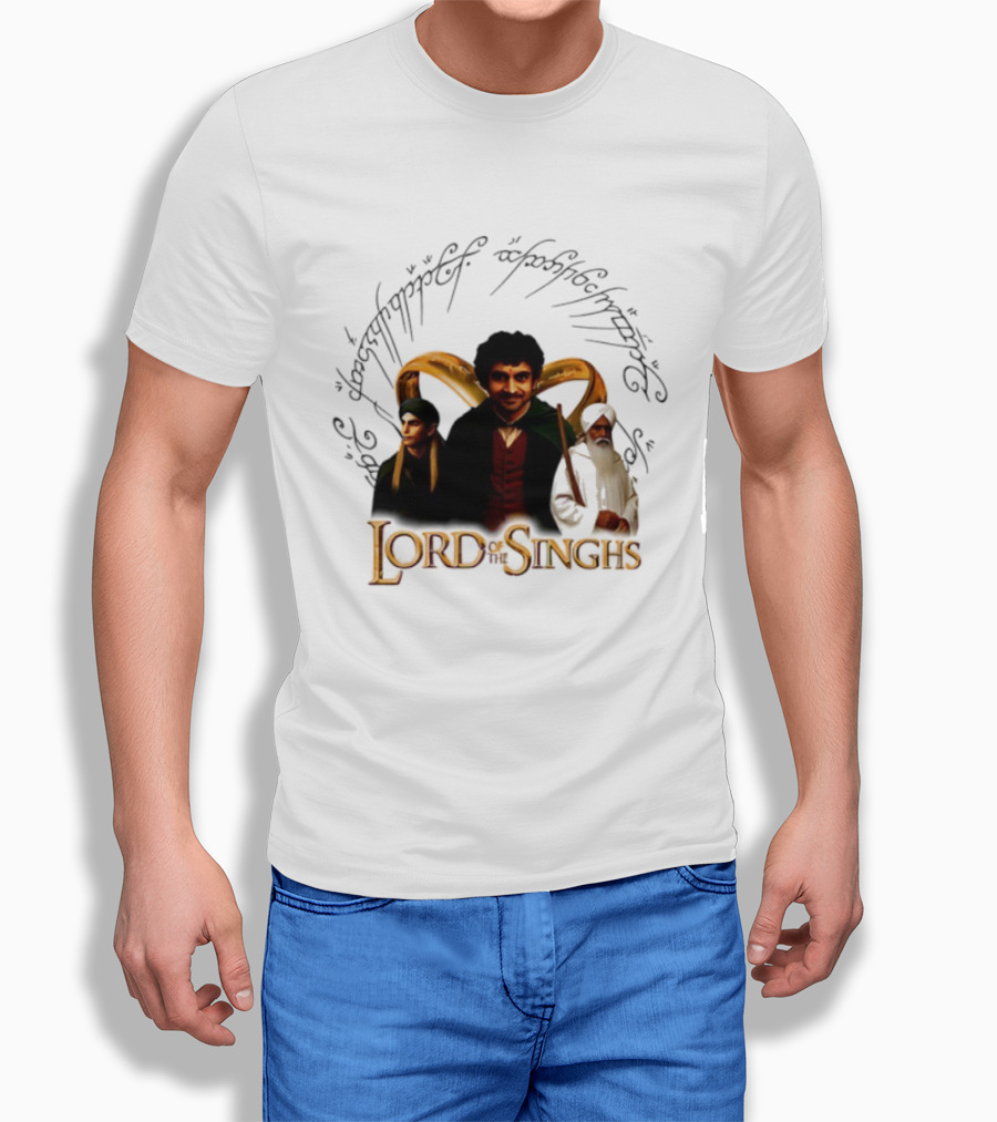 Lord Of The Singhs Fellowship Characters Parody T-Shirt