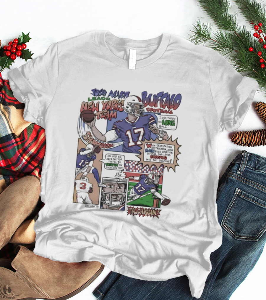 Josh Allen Buffalo Football New York's Team Super Josh Comic Style Touchdown Hero T-Shirt
