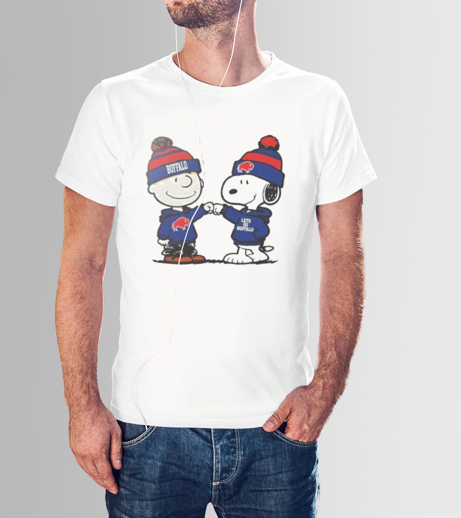 Charlie Brown Snoopy Buffalo Bills Lets Go Buffalo T-Shirt