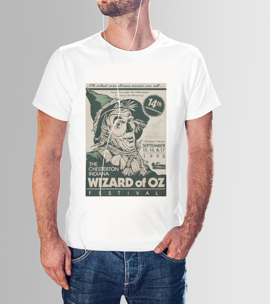 The Chesterton Indiana Wizard Of Oz Festival 14th Annual 1995 September 15 16 17 Flyer T-Shirt