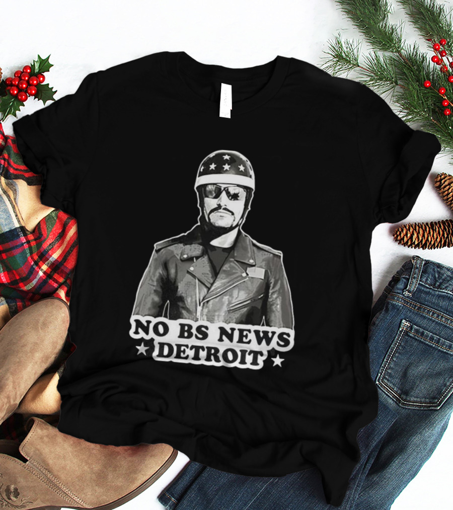 No BS News Detroit Leather Jacket Stars Sunglasses T-Shirt