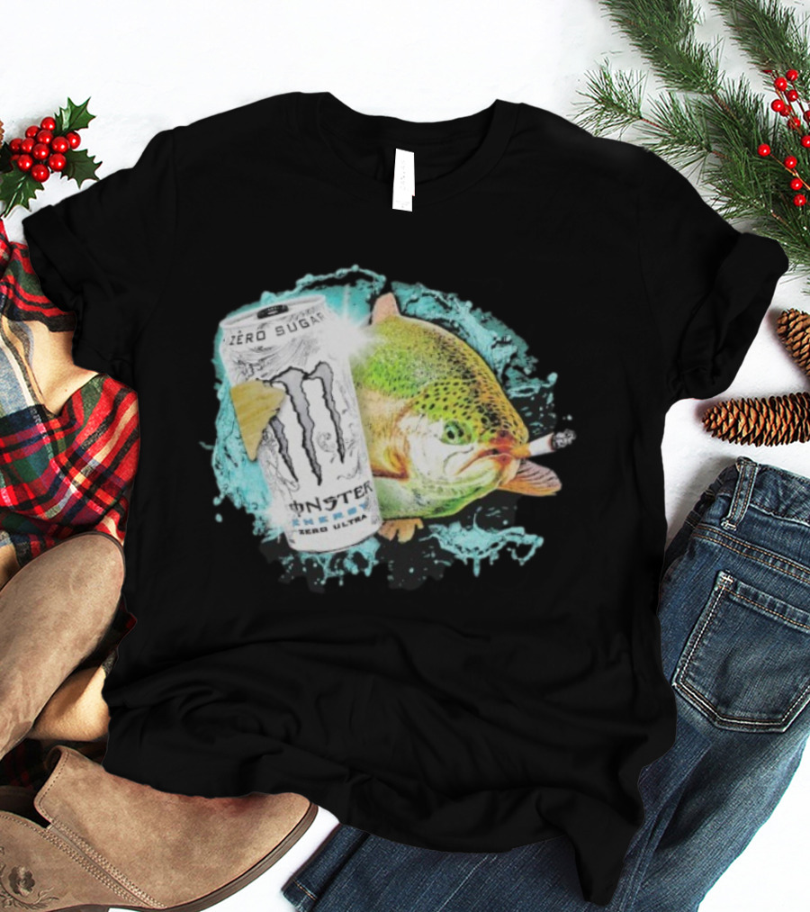 Dope Ass Fish Monster Energy Zero Sugar Cigarettes T-Shirt