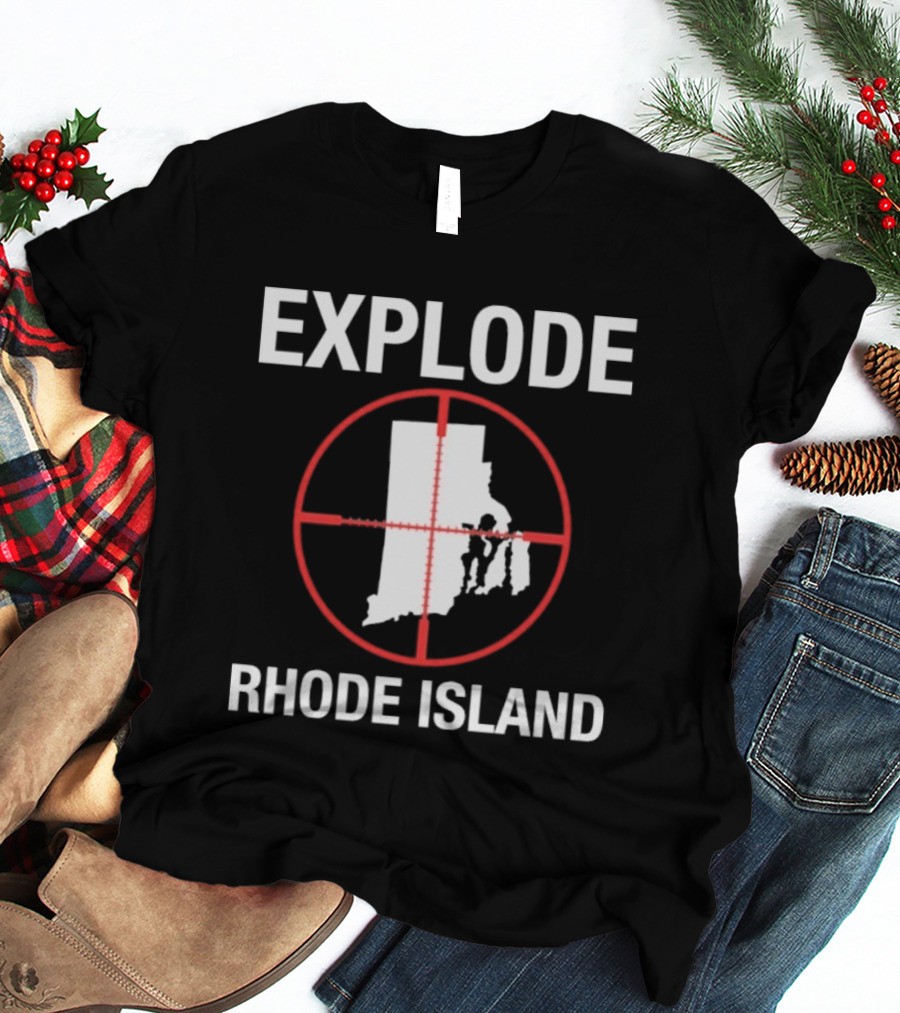 Explode Rhode Island Target Crosshair State Map T-Shirt