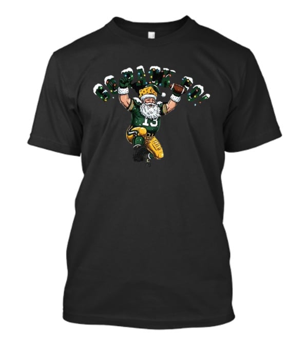 Santa Number 13 Go Pack Go Green Bay Packers Christmas T-Shirt