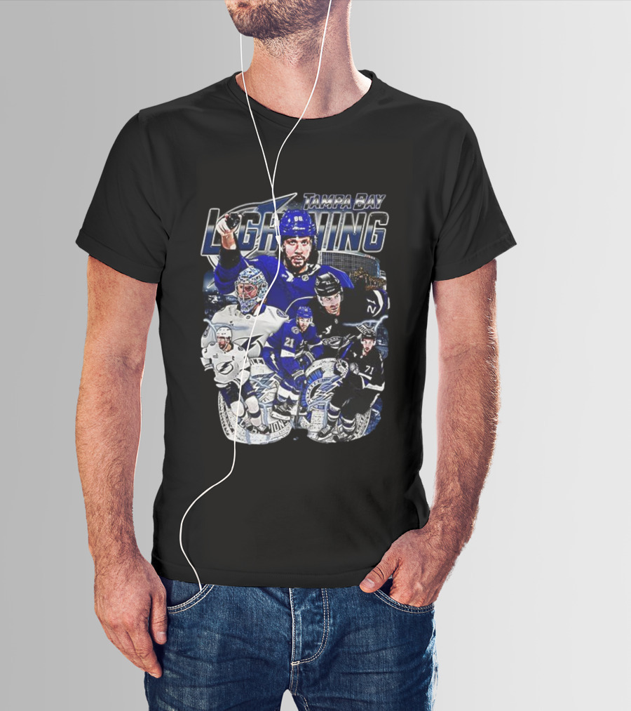 Tampa Bay Lightning Champions Player Montage Team Spirit T-Shirt