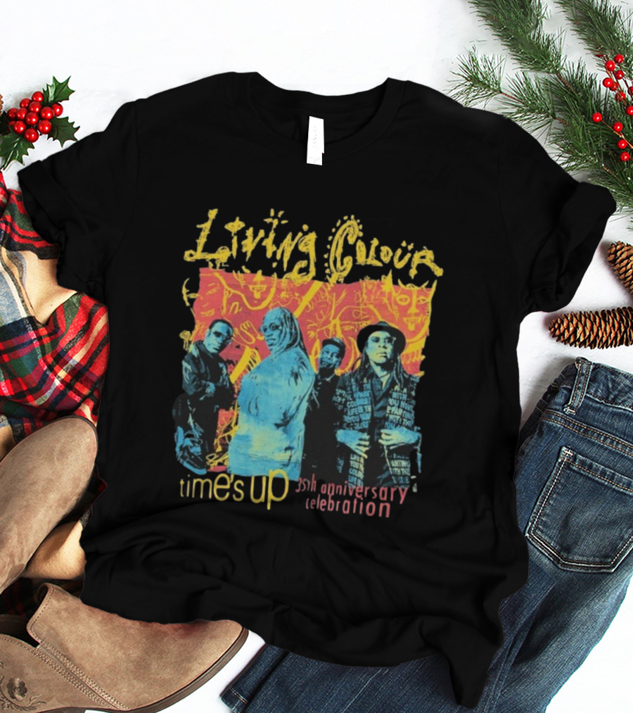 Living Colour Time’s Up 35th Anniversary Celebration Vintage Band Collage T-Shirt