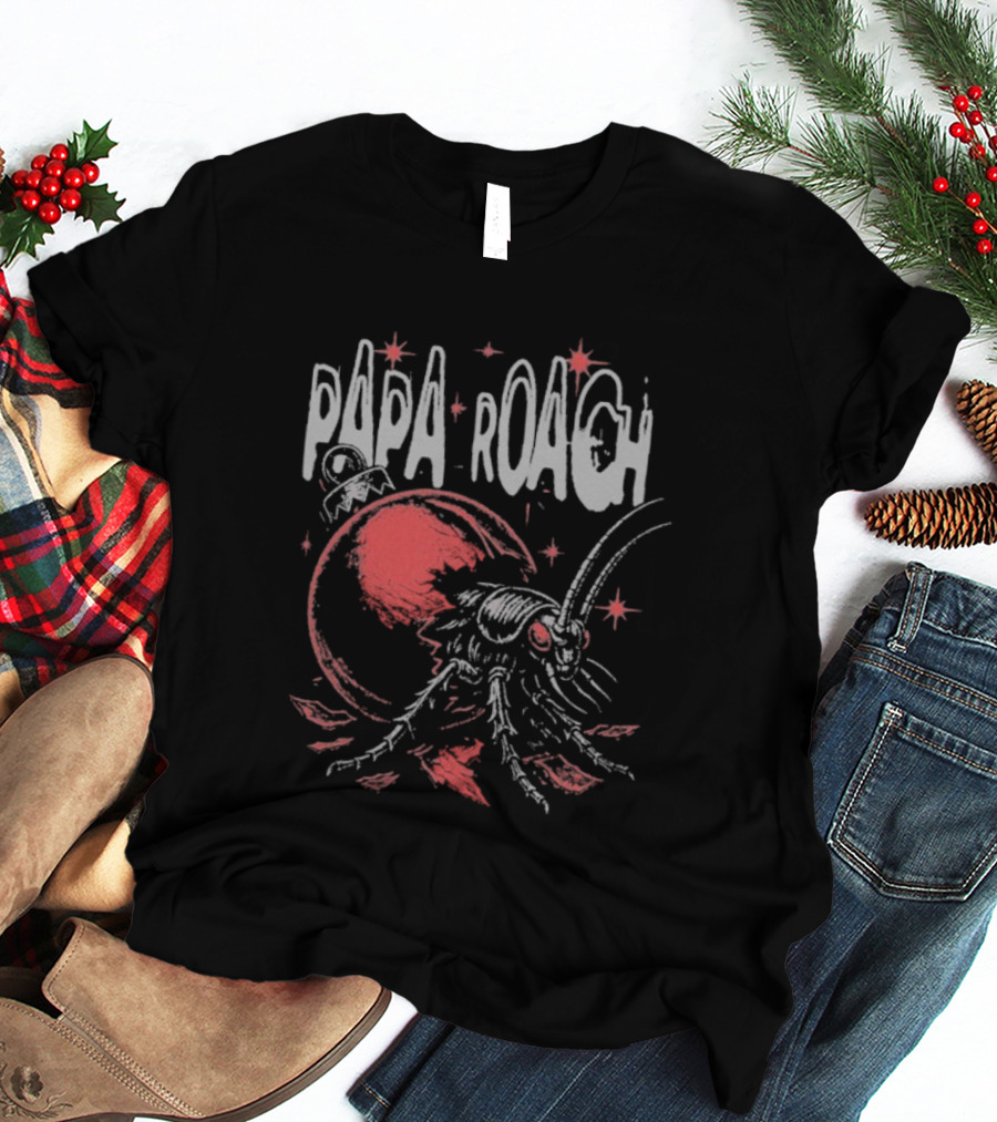 Papa Roach Christmas Roach Red Ornament Festive Design T-Shirt
