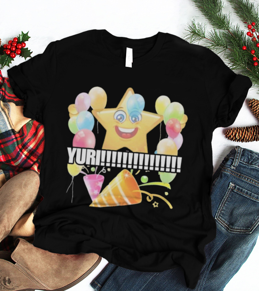 Yuri Star Festive Celebration Balloons And Party Decor Icons T-Shirt