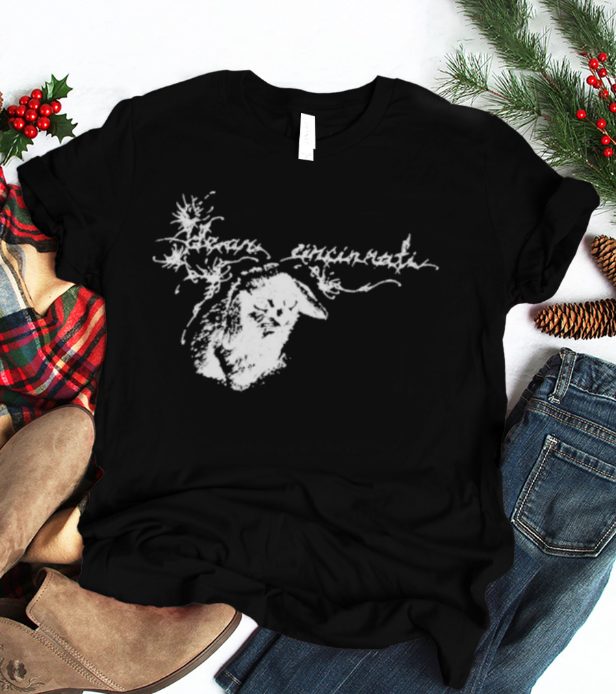 Dear Cincinnati Evil Cabbit Illustration Text Design T-Shirt