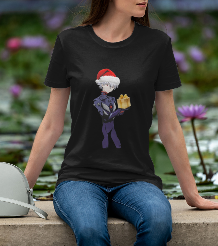 Nagisa Kaworu Shin Seiki Evangelion Christmas Present Santa Hat T-Shirt