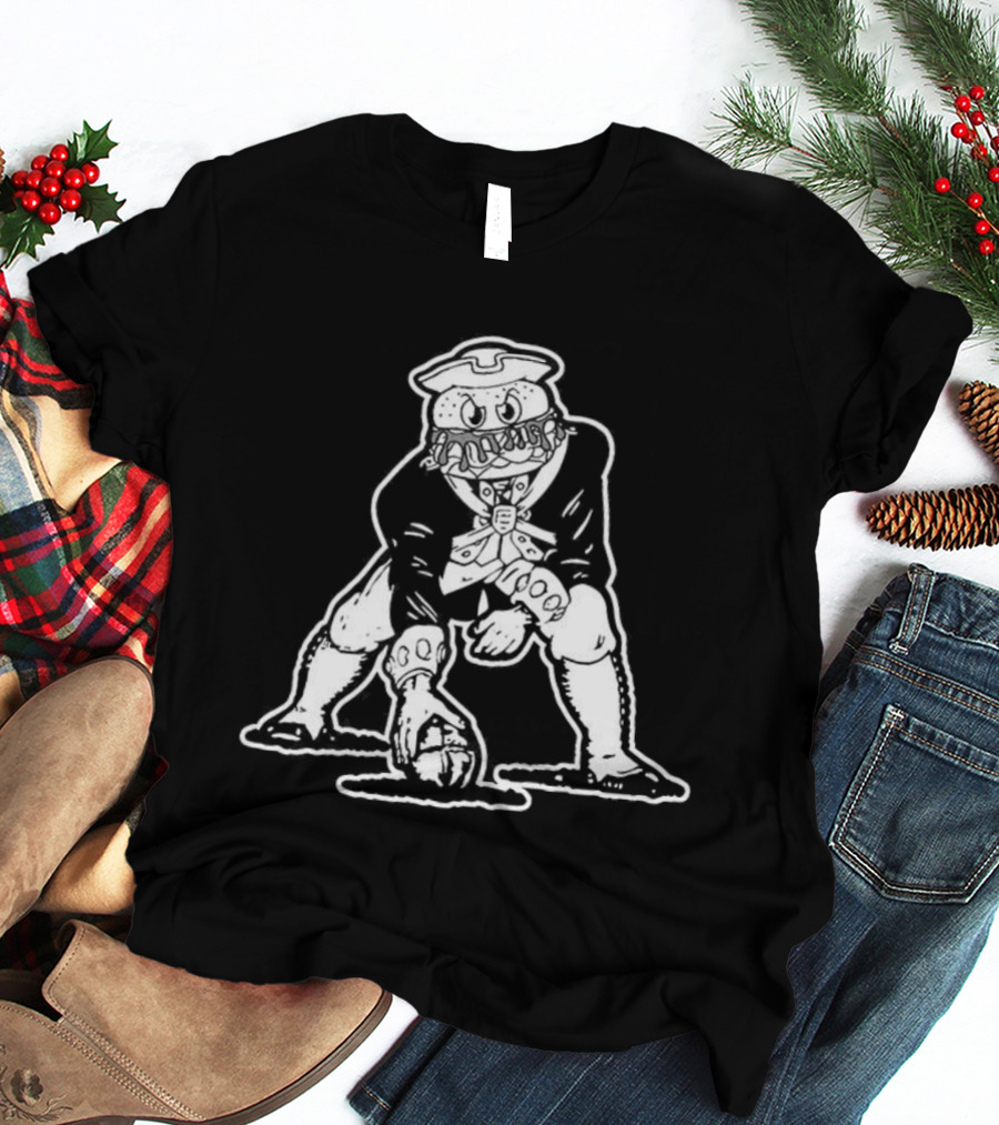 New England Patriots Football Pat Patriot Beefs Burger Mascot NFL Team Logo T-Shirt