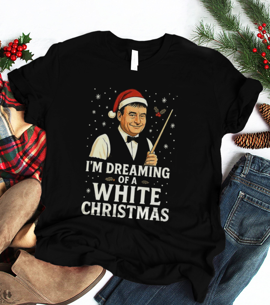 Santa Hat Snooker Player I'm Dreaming Of A White Christmas T-Shirt