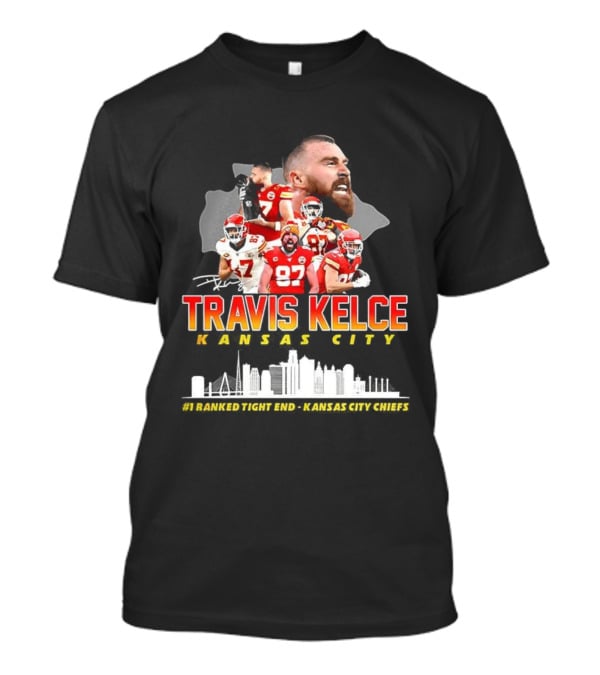 Travis Kelce Kansas City Chiefs Football Number 87 Signature Tee T-Shirt