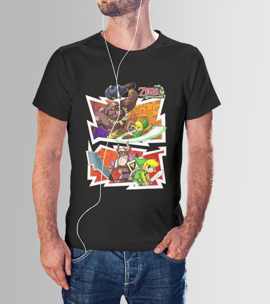 The Legend Of Zelda Spirit Tracks Link Battles Illustrations T-Shirt