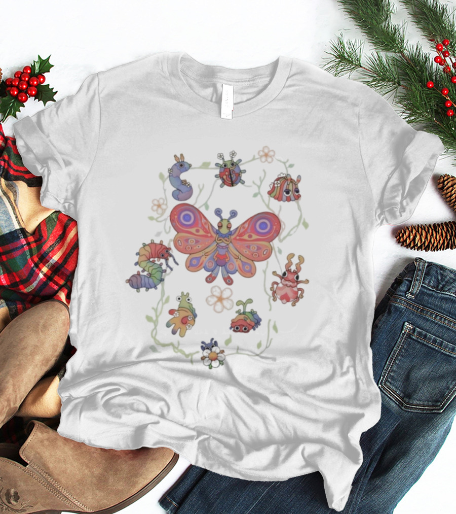 Welcome Home The Bugologists Board Colorful Butterfly Beetles Caterpillars T-Shirt