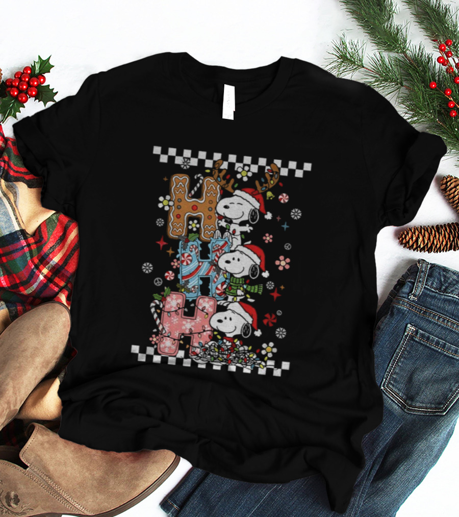 Snoopy Santa Festive Merry Christmas 2025 Holiday Joyful Greetings T-Shirt