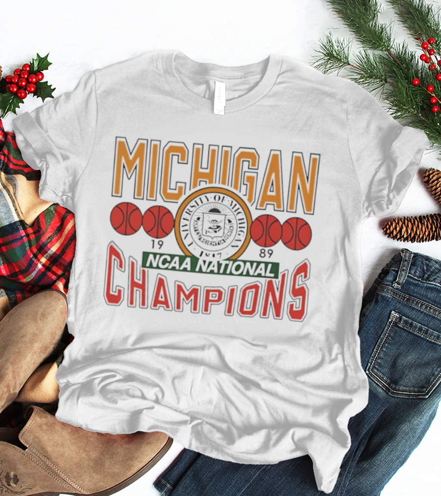 Michigan NCAA Basketball National Champions 1989 Logo T-Shirt
