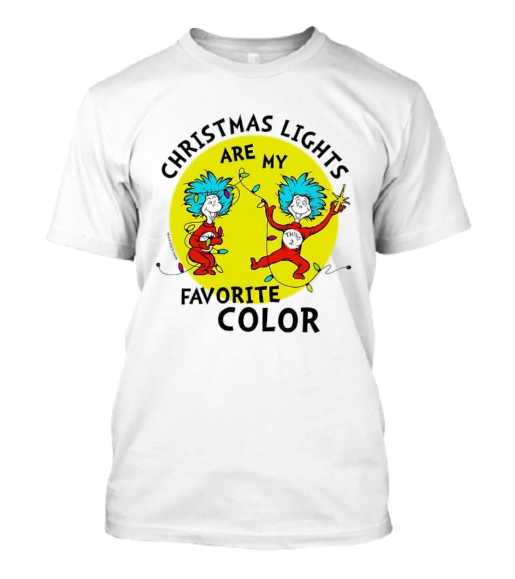 Christmas Lights Are My Favorite Color Thing 1 And Thing 2 Juniors Cropped T-Shirt