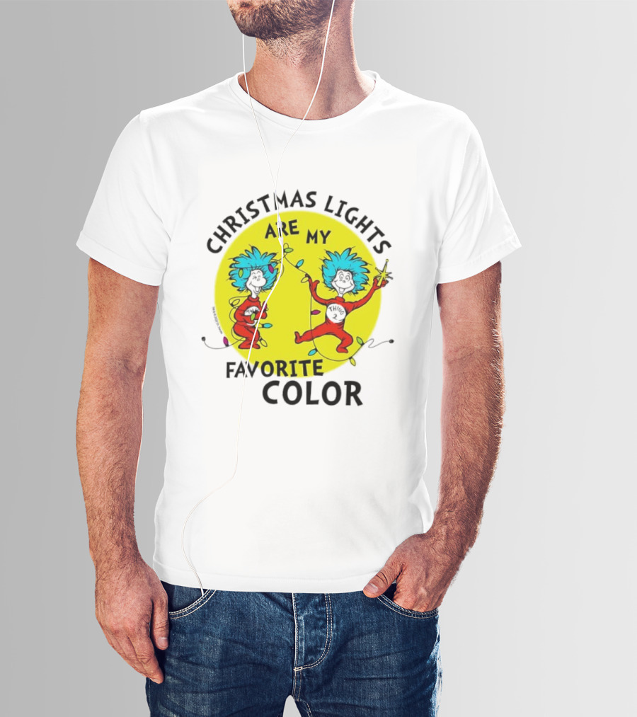 Christmas Lights Are My Favorite Color Thing 1 And Thing 2 Juniors Cropped T-Shirt