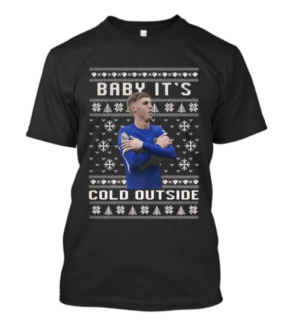 Cole Palmer Chelsea Baby It's Cold Outside Ugly Christmas Sweater Football Celebration T-Shirt