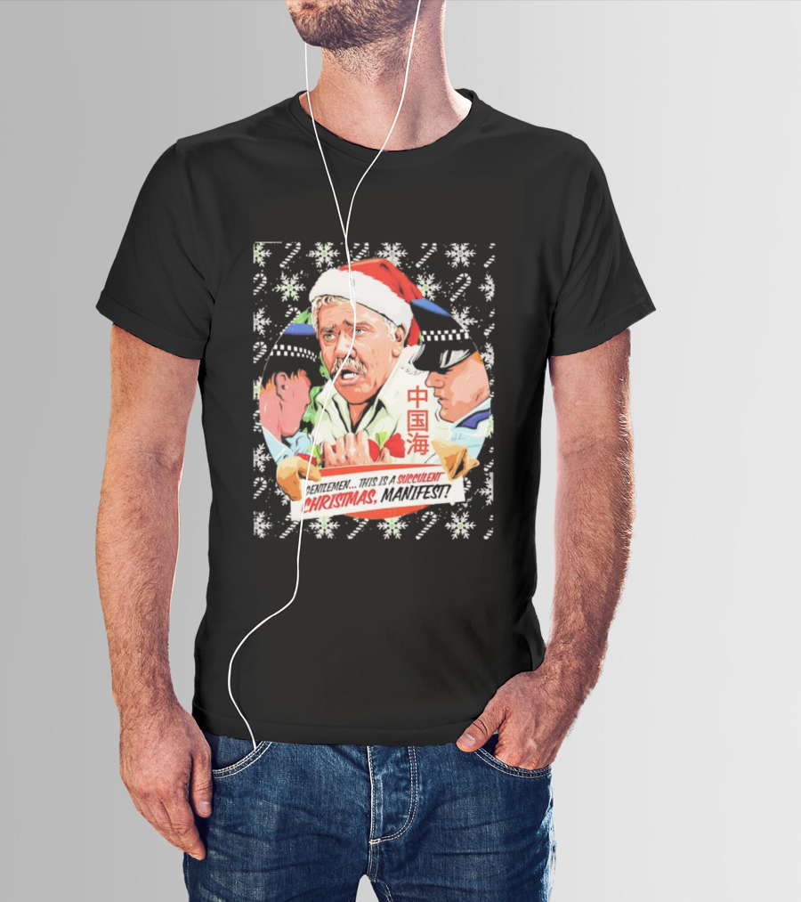 Succulent Chinese Christmas Manifest Gentleman Santa T-Shirt