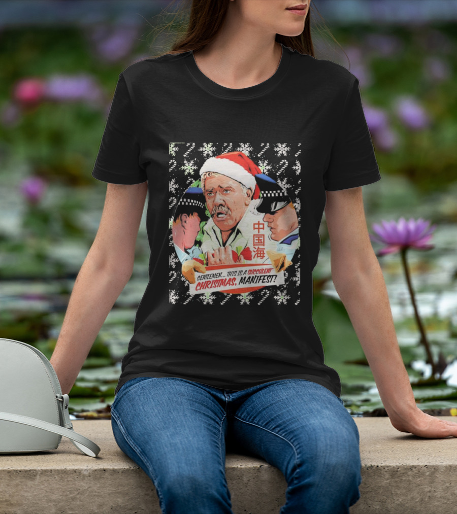 Succulent Chinese Christmas Manifest Gentleman Santa T-Shirt