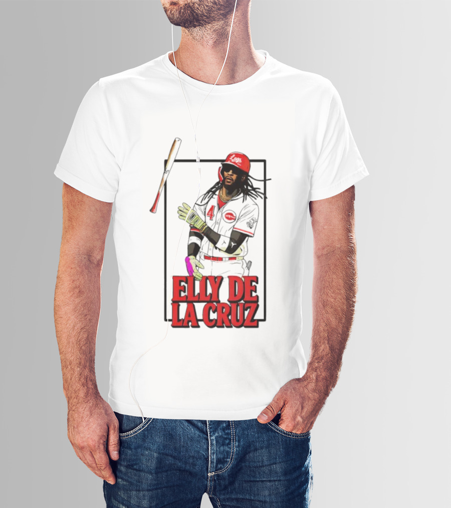 Elly De La Cruz Cincinnati Reds Baseball Player Bat Flip T-Shirt