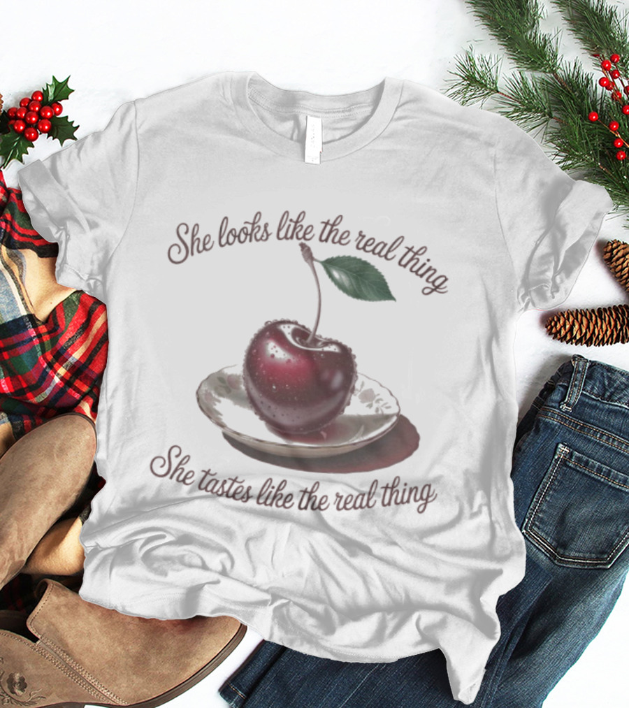 Radiohead She Looks Like The Real Thing Cherry Plate Vintage Style T-Shirt