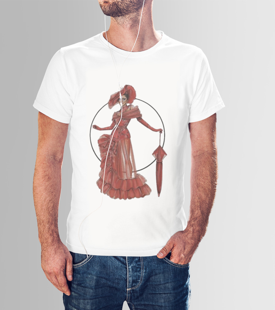 Sasha Colby Parasol Red Gown Elegance T-Shirt