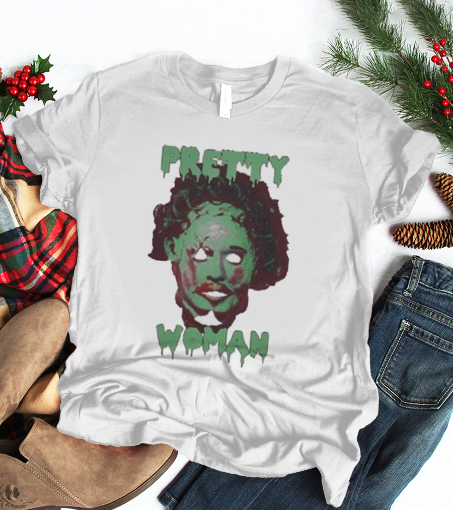 Pretty Woman Texas Chainsaw Massacre Horror Mask T-Shirt